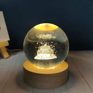 Light Up Their Birthday | Crystal Lamp with Happy Birthday Message
