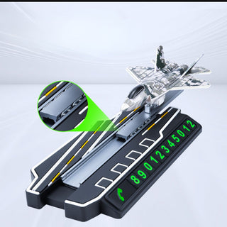 Sliding Fighter Jet Dashboard Decor – With Hidden Phone Number Display