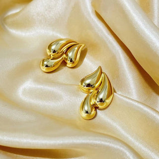 Liquid Drop Stud Earrings – Bold Water-Inspired Statement Jewelry