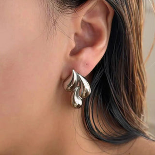 Liquid Drop Stud Earrings – Bold Water-Inspired Statement Jewelry