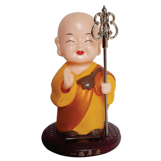 Positive Energy Monk Decor | Solar-Powered Buddha Monk Figurine