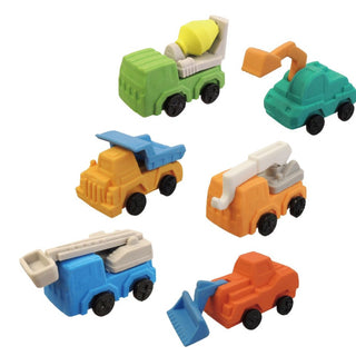 Tiny Vehicle Erasers Set for Back to School Gifts, and Party Favors (Random Shapes and Color)