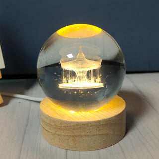 Carousel 3D Crystal Ball Lamp | Whimsical Ambient Decor