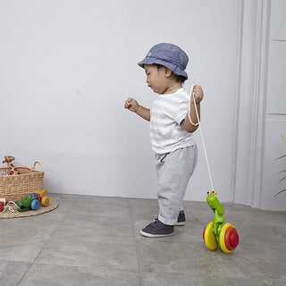 Pull Along Wooden Worm Toy | Sustainable Handmade Indian Pull Toy for Kids