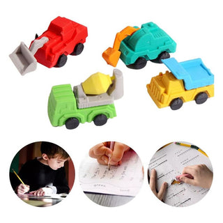Tiny Vehicle Erasers Set for Back to School Gifts, and Party Favors (Random Shapes and Color)