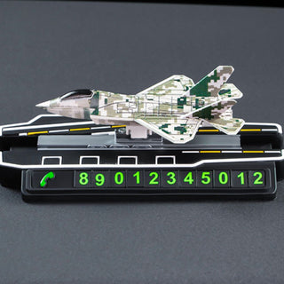 Sliding Fighter Jet Dashboard Decor – With Hidden Phone Number Display