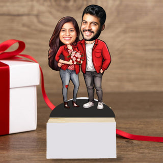 Personalized Couple BobbleHead Caricature | 2D Bobblehead for Couples