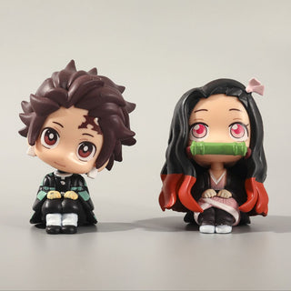 Tiny Tanjiro Nezuko Figurine Set | Handheld Demon Slayer Figurines