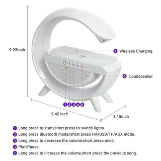 Buy Geekmonkey G-Lamp | 3 in 1 Wireless Charger Lamp With Speaker