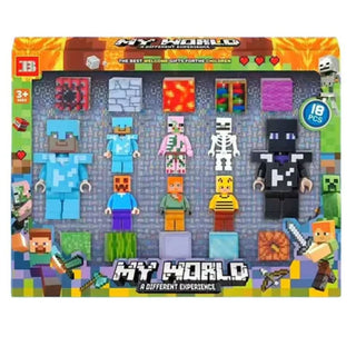 Minecraft Building Block Set | Mini Figures + Pixel Blocks