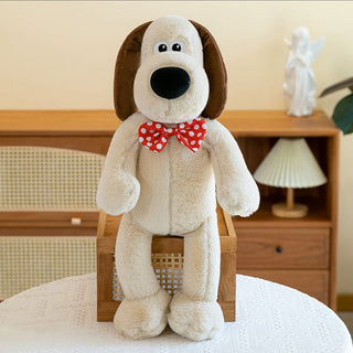Fluffy Hound Plushie | Soft Stuffed Cartoon Dog with Bow Tie (60 cm)