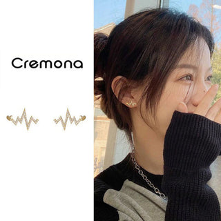 Heartbeat Stud Earrings | Dainty Pulse Line Studs