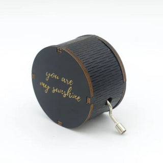 My Sunshine Round Music Box | Antique Engraved Wooden Box