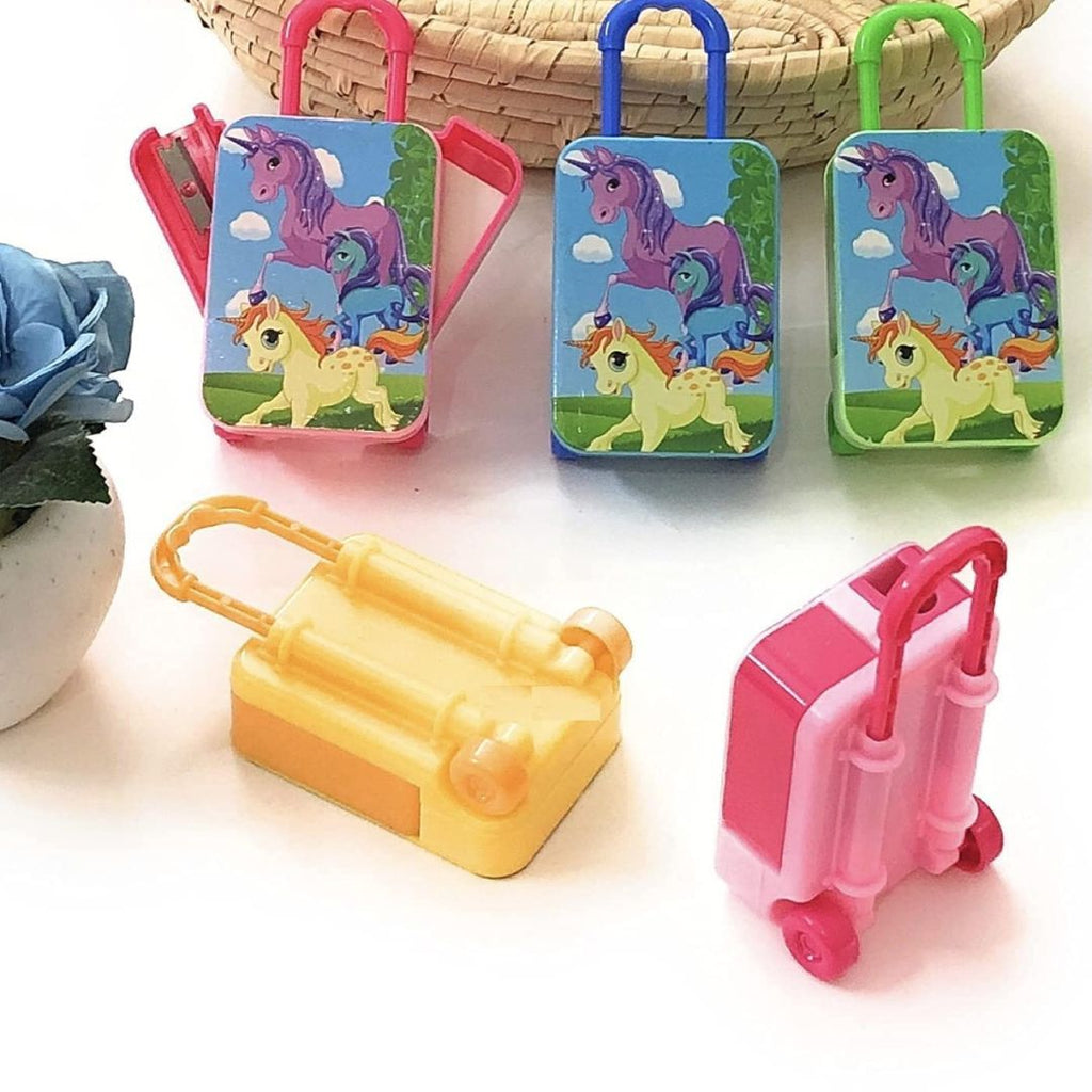 Unicorn Sharpener Eraser Suitcase Pretty Trolley Bag Stationery