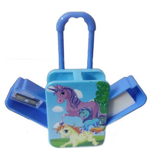 Unicorn Sharpener Eraser Suitcase | Pretty Trolley Bag Stationery for Kids