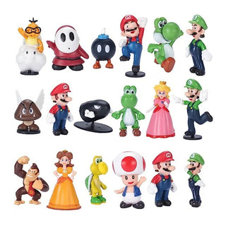 Super Mario Bros Figurine Set | My Favorite Plumber Set of 18 Figurines