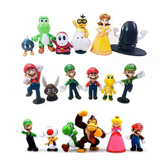 Super Mario Bros Figurine Set | My Favorite Plumber Set of 18 Figurines