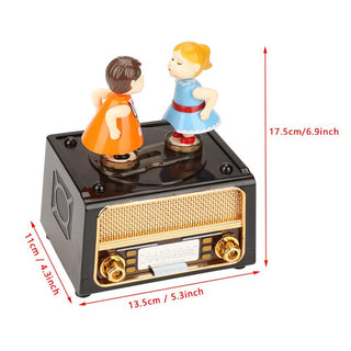 Kissing Couple Radio Music Box – Musical Box with Hidden Trinket Drawer