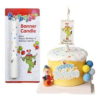 Surprise Pop-Up Banner Birthday Candle
