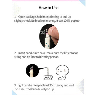 Surprise Pop-Up Banner Birthday Candle