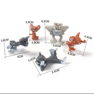 Classic Mischief: Tom and Jerry Collectible Figurine Set (5 Pieces)