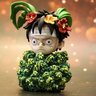 One Piece Young Monkey D. Luffy Funny Grass Face | PVC Action Figure