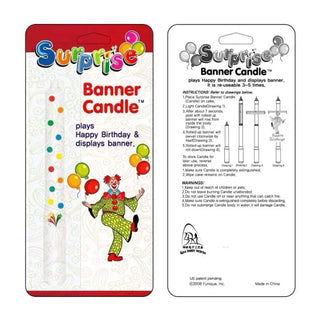 Surprise Pop-Up Banner Birthday Candle