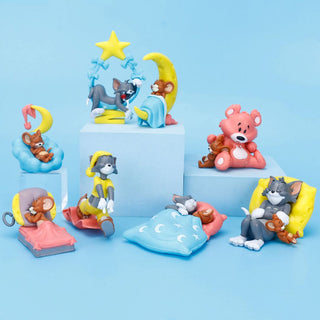 Sleepy Tom n Jerry Figurines | Cute Car Decor Gifts for Sleepy Heads