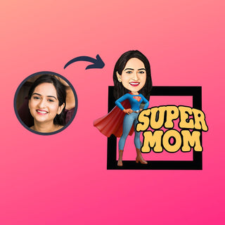 Personalized Mom Caricature Frame  | Gift for a Super Mom
