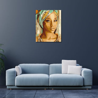 DIY - Paint By Number (Lady in Scarf Portrait) | Silk Serenity Easy PBN Kit