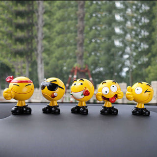 Cute Emoji Desk Decor | PolyResin Emoticon Figurines for Car Dashboard - Geekmonkey