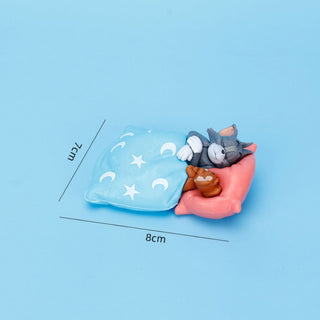 Sleepy Tom n Jerry Figurines | Cute Car Decor Gifts for Sleepy Heads