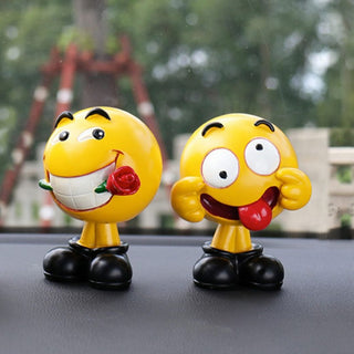 Cute Emoji Desk Decor | PolyResin Emoticon Figurines for Car Dashboard - Geekmonkey