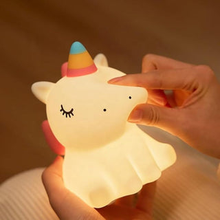 Colorful Unicorn Night Light – Rechargeable Touch Lamp for Kids