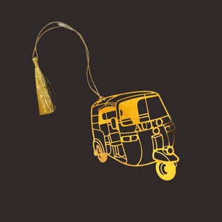 Indian Tuk Tuk Metal Bookmark with Tassel