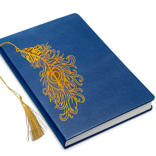 Peacock Feather Metal Bookmark with Tassel