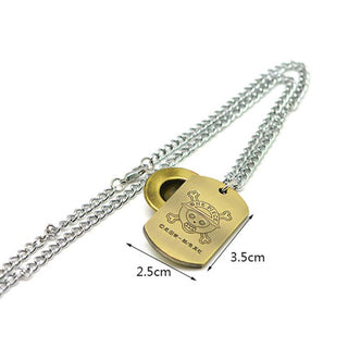 One Piece Necklace | Straw Hat Charm Necklace with Wanted Poster