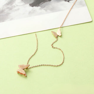 Ella 3D Butterflies Necklace | Butterfly Charms Gold Color Necklace