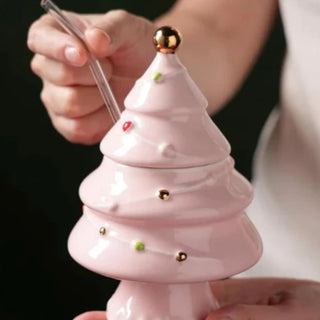 3D Tree Mug with Glass Straw | Classic Christmas Tree Gifts