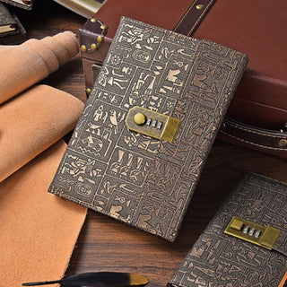 Vintage Egyptian Notebook with Password | Secret Diary with Retro Look