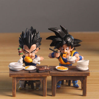 DBZ Meal Time Figures | Goku Vegeta Food Time Figurines