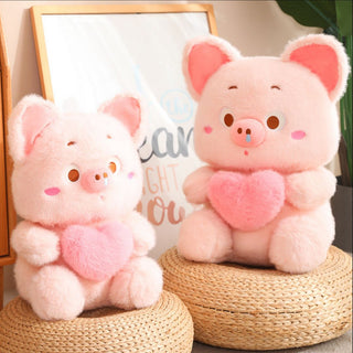 Pink Pig Plush Toy with Heart