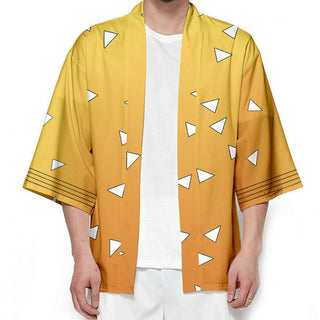 Agatsuma Zenitsu Shirt Costume | Comfortable Demon Slayer Anime Cosplay Cloak