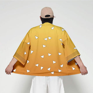 Agatsuma Zenitsu Shirt Costume | Comfortable Demon Slayer Anime Cosplay Cloak