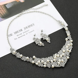 Enchanted Blossoms Choker | Rhinestones and Pearl Choker Set