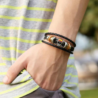 One-Piece Pirates Bracelet | Multi-Layer Leather Bracelet with Metal Charm