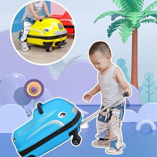 WheelyWagon Kids RideOn Bag – Car Style Hard Shell Travel Trolley for Toddlers