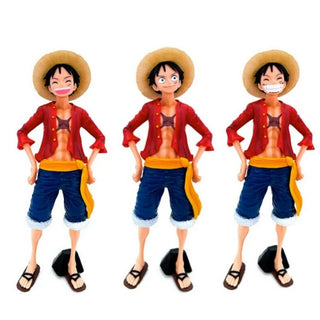 Multi-Face Luffy Figurine | Moody Luffy Action Figure with Three Faces