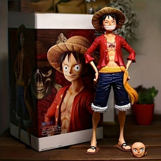 Multi-Face Luffy Figurine | Moody Luffy Action Figure with Three Faces