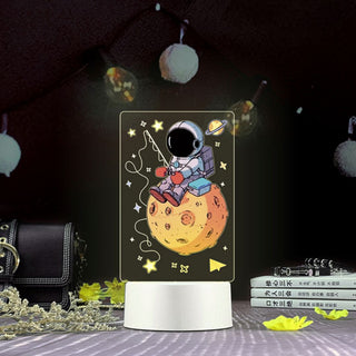 Astronaut Acrylic Lamp - Colored Lamp | 3D Look Acrylic Holographic Lamp